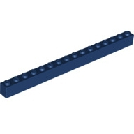 Lego kostka (kostička) 1x16, tmavě modrá (6258407)